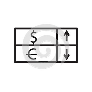 Exchange icon vector isolated on white background, Exchange sign , linear symbol and stroke design elements in outline style