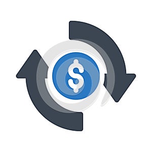 exchange vector color glyph icon