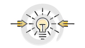 Exchange of Ideas Lightbulb Flow Icon, vector design Generative AI