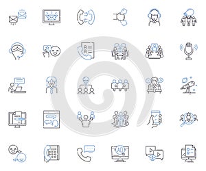 Exchange line icons collection. Swap, Trade, Barter, Conversion, Transactions, Interchange, Transfer vector and linear