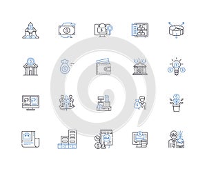 Exchange line icons collection. Trade, Swap, Barter, Switch, Interchange, Conversion, Transfer vector and linear