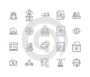 Exchange line icons collection. Trading, Swap, Barter, Transaction, Commerce, Market, Conversion vector and linear