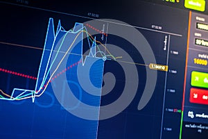 Exchange market graph analyzing display asset business diagram bank chart report close computer monetary development wealth bad