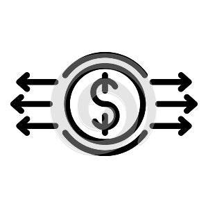 Exchange rates icon, outline style
