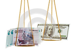 Exchange rubles on dollars photo
