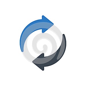 Exchange vector glyph color icon