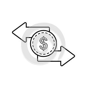Exchange vector icon. export or import illustration sign. trade symbol. change logo.
