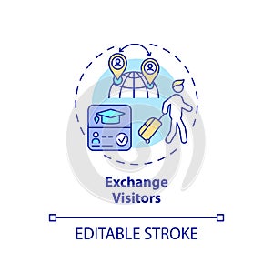 Exchange visitors concept icon