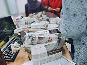 exchanging secret gifts among office mates