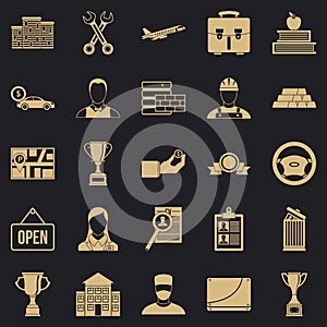 Exchequer icons set, simple style photo