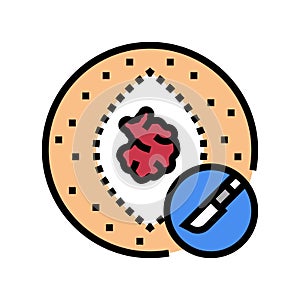 excision surgery doctor color icon vector illustration