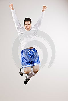 Excited athlete cheering