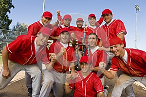 Excited Baseball Team