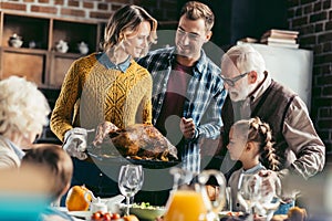 excited beautiful family looking