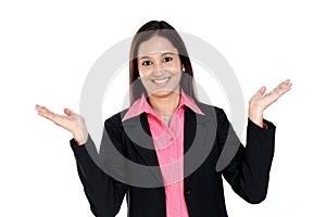 Excited business woman