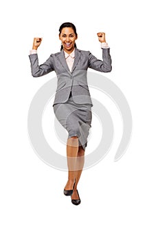 Excited Businesswoman Celebrating Success