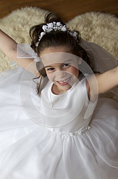 Excited Communion Girl