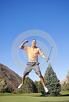 Excited Golfer