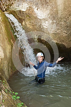 Excited hiker