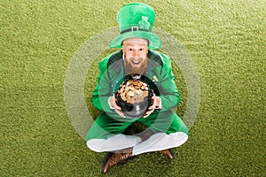 Excited leprechaun with img