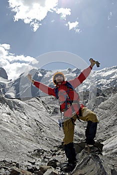 Excited mountain climber #2