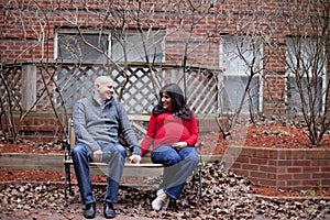 Excited pregnant couple