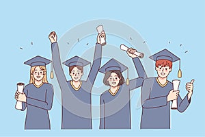 Excited student celebrate college graduation