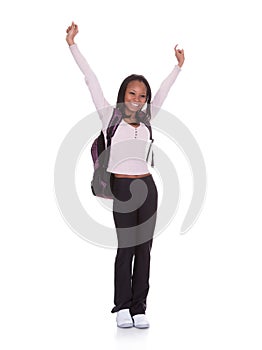 Excited Student Girl