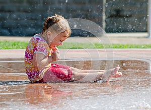 excited wet child