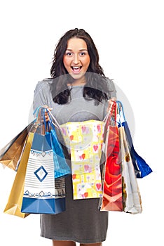 Excited woman of her shoppings