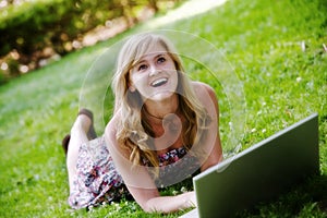 Excited Woman on Laptop