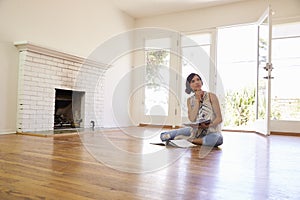 Excited Woman Planning Decoration Of New Home