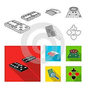 Excitement, casino, game and other web icon in outline,flat style Magnifier, cheating, entertainment, icons in set