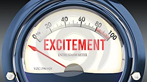 Excitement and Enthusiasm Meter that hits less than zero, very low level of excitement ,3d illustration