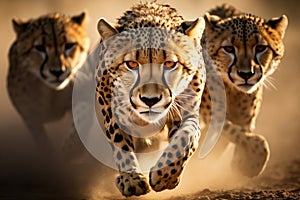 Exciting cheetah hunt. raw power and intense pursuit of prey on the african savannah