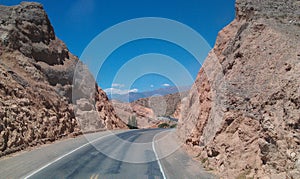 Exciting road between the rocks somewhere in Patagonia