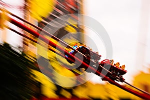 Exciting roller coaster ride in children theme park