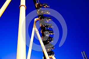 Exciting roller coaster ride in children theme park