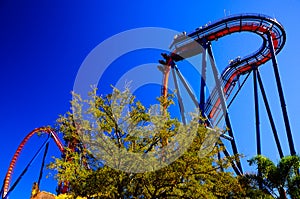 Exciting roller coaster ride in children theme park