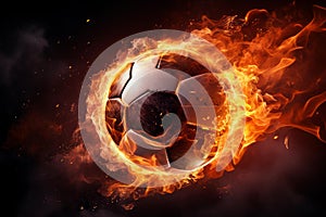 Exciting Soccer football flame. Generate Ai