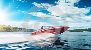 Exciting speedboat rides and thrilling water sports adventures.AI Generated