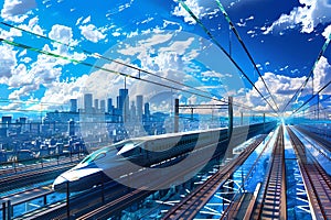 Fastest Advanced Train in Motion Featuring Sleek Design and Cutting-Edge Technology photo