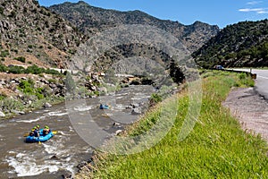 Exciting whitewater rafting adventure in Colorado, USA.