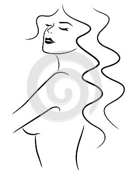 Exciting woman with closed eyes