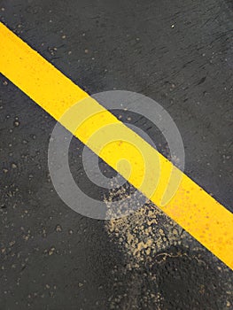 Exciting yellow and black graphic texture painted on rough surface.