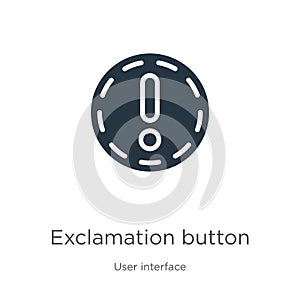 Exclamation button icon vector. Trendy flat exclamation button icon from user interface collection isolated on white background.
