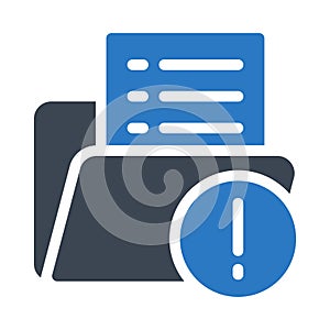 Exclamation glyph color vector icon