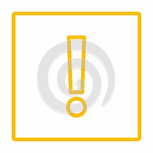 Exclamation mark, Attention sign, Caution icon, Hazard warning symbol, vector mark symbols Yellow style. Isolated icon