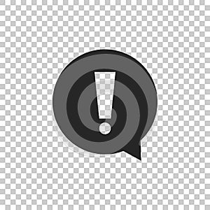 Exclamation mark in circle icon isolated on transparent background. Hazard warning symbol