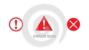Exclamation mark. Exclamation mark. Hazard warning symbol. Flat design style. Error, warning or caution sign icon